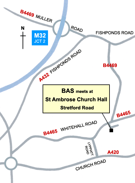 Map: directions for BAS monthly meetings
